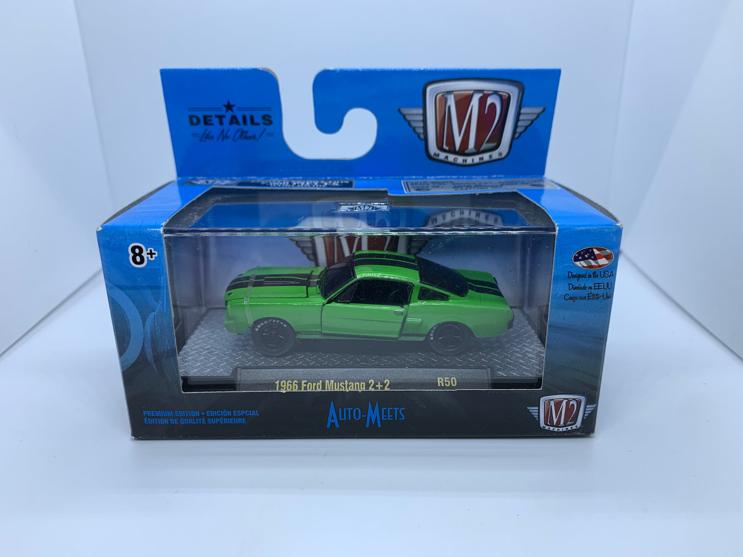 M2 Machines - 1966 Ford Mustang 2+2 Green Auto-Meets - Box Pack