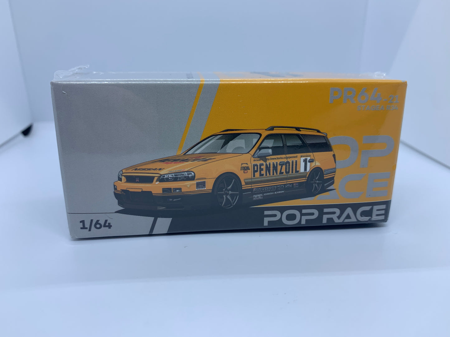 Pop Race - Nissan Stagea With R34 Skyline GT-R Front End - Penzoil