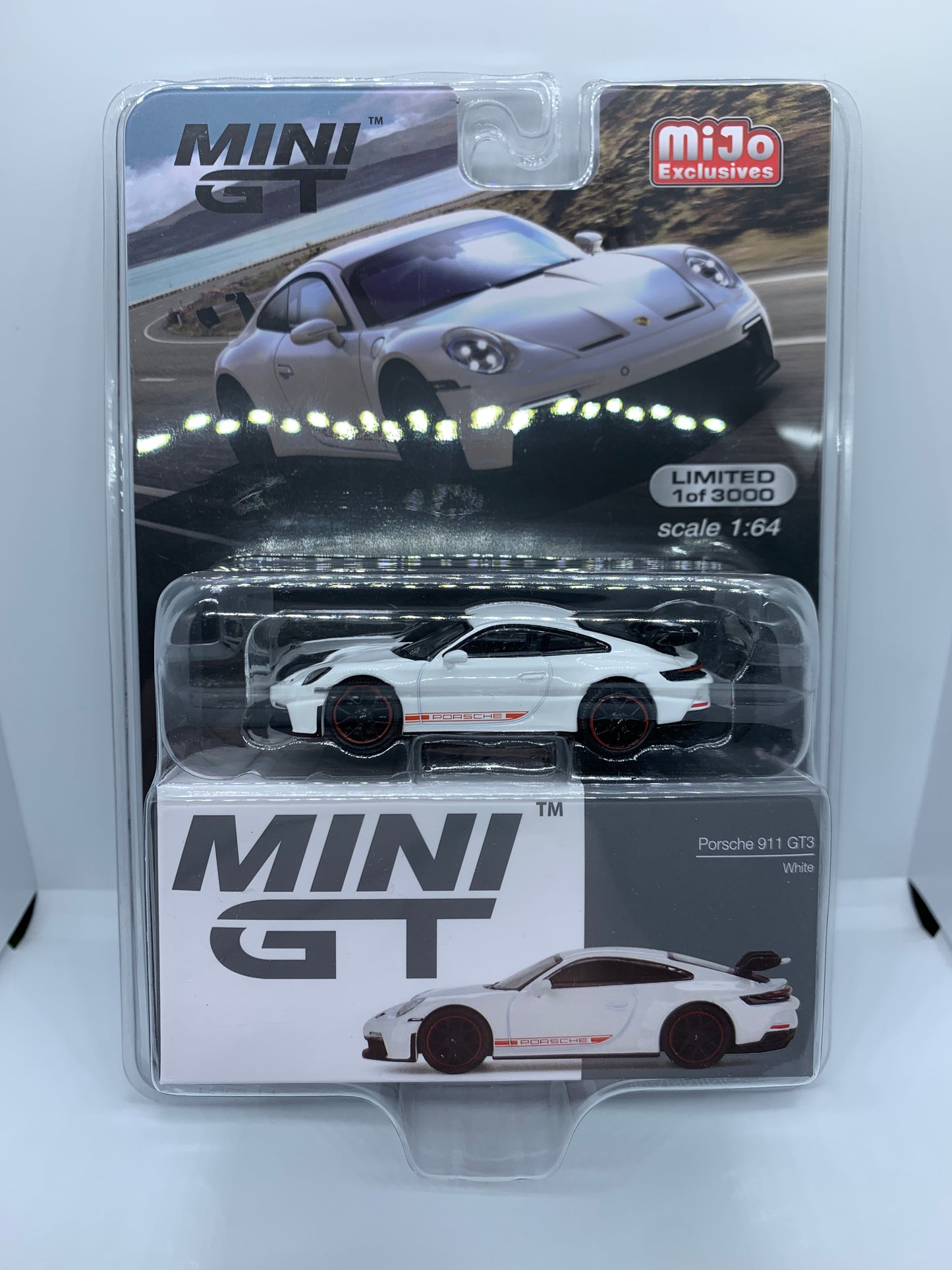 MINI GT - Porsche 911 GT3 Racing White - Display Blister Packaging