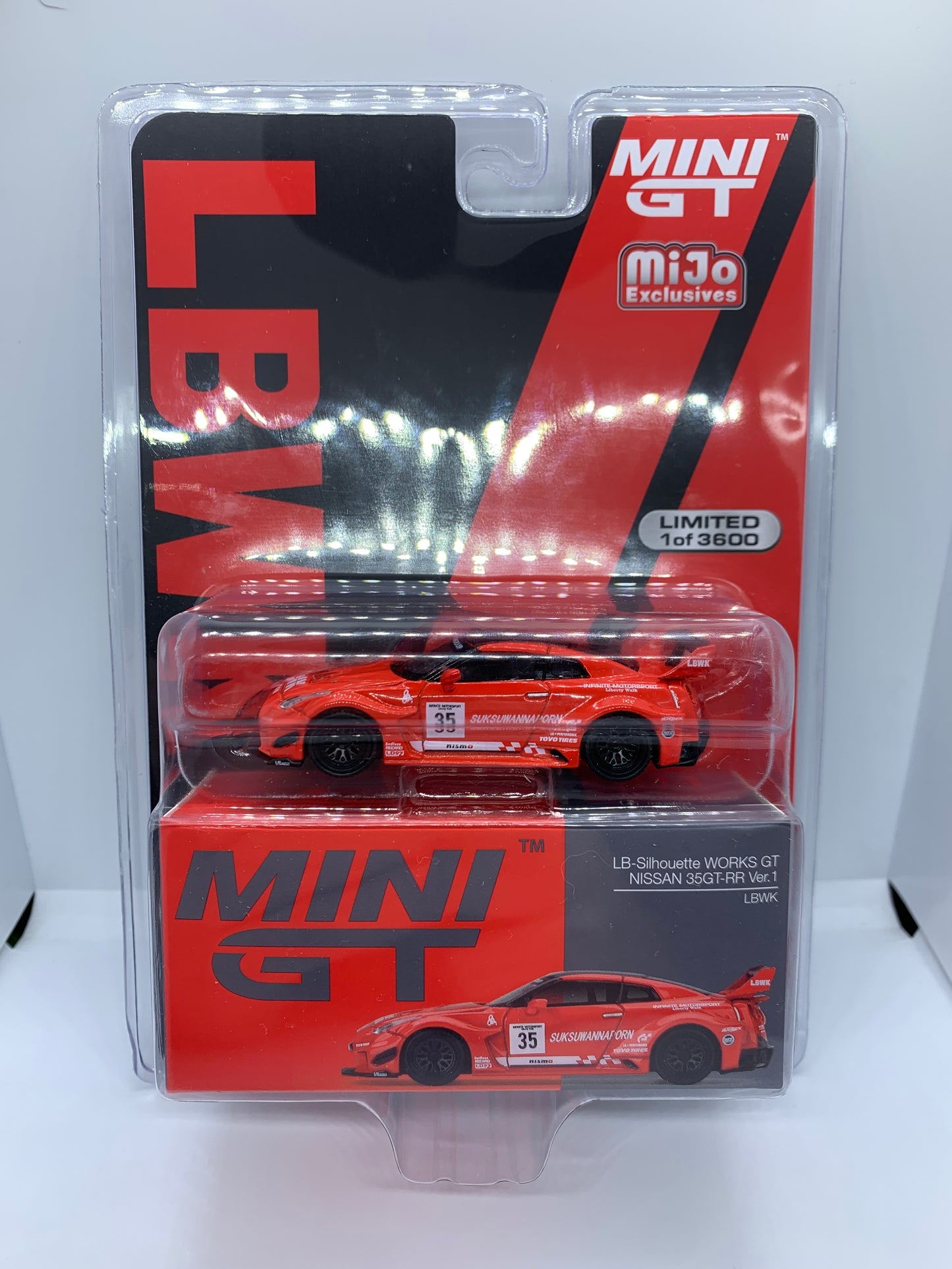 MINI GT - Nissan R35 GT-R LB-Silhouette Works GT 35GT-RR Ver.1 Red - Display Blister Packaging