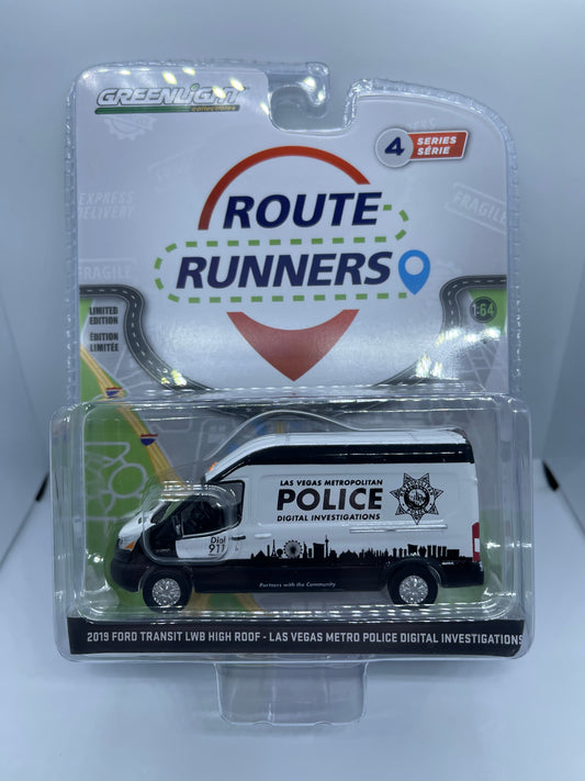 Greenlight - 2017 Ford Transit LWB High Roof Metro Police - Route Runners