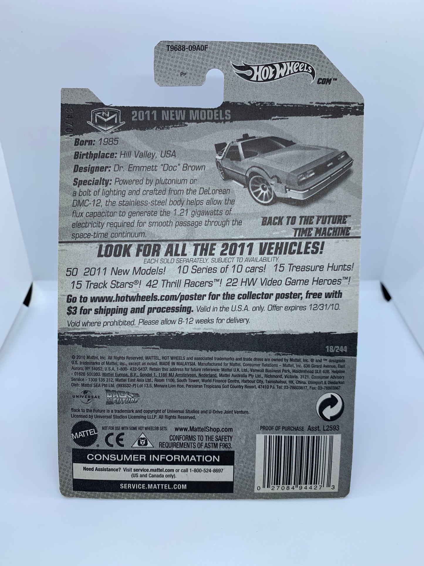 Hot Wheels Mainline - Back To The Future Time Machine Delorean