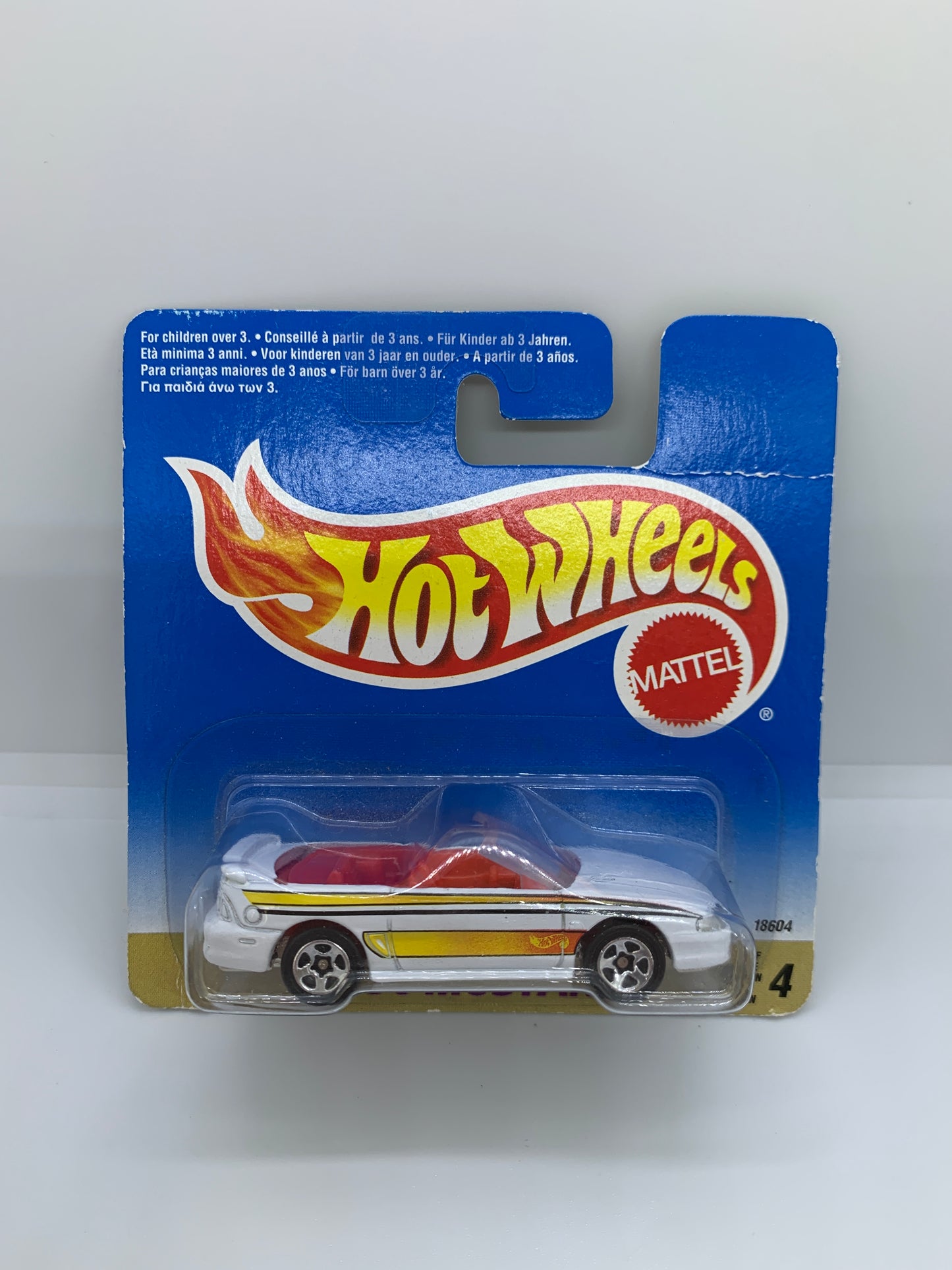 Hot Wheels EUROPEAN CARD - '96 Ford Mustang White/Gold