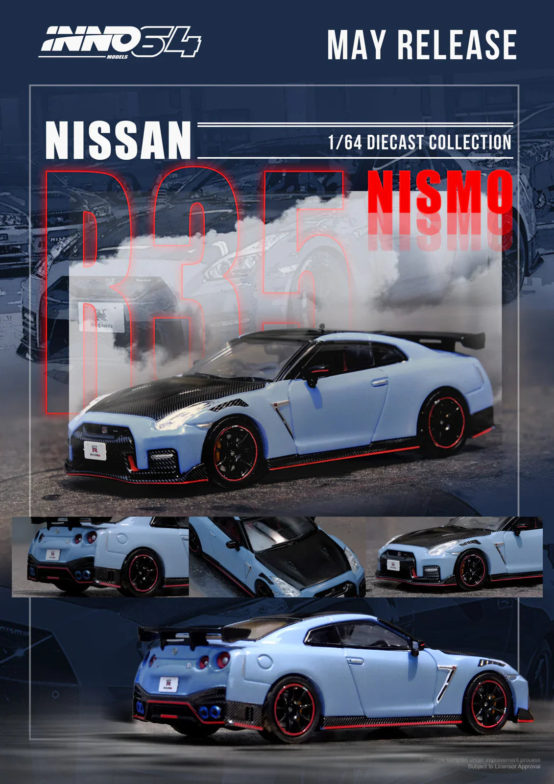 PRE-ORDER - INNO64 - Nissan GT-R R35 Nismo Grey/Blue