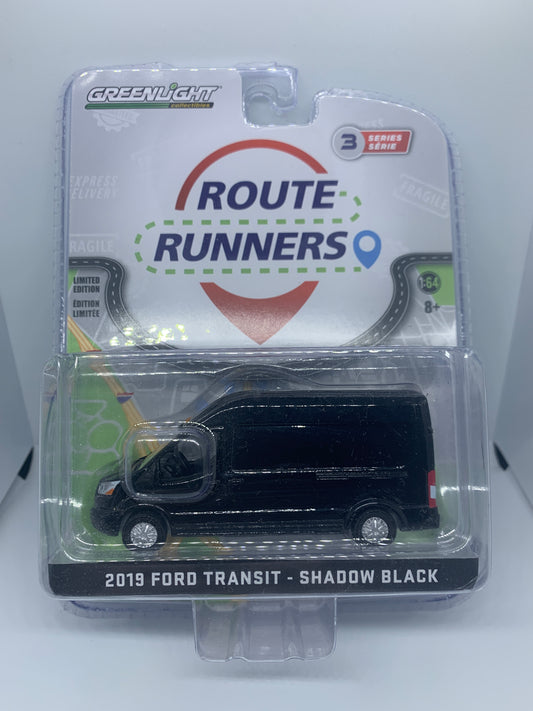 Greenlight - Ford Transit LWB High Roof Shadow Black 2019 - Route Runners